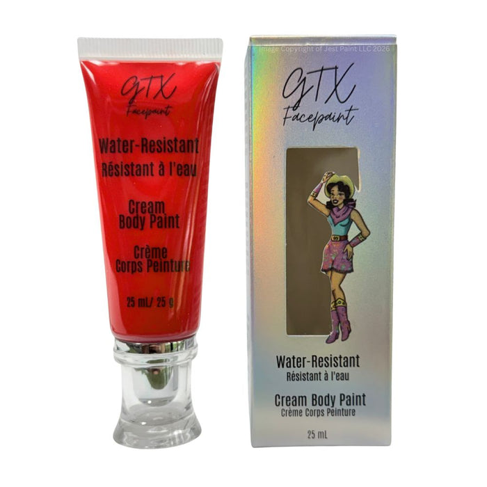 GTX Face Paint | Silicone Based Water Resistant Cream -  Rodeo Red  - 25ml Easy Squeezy Tube