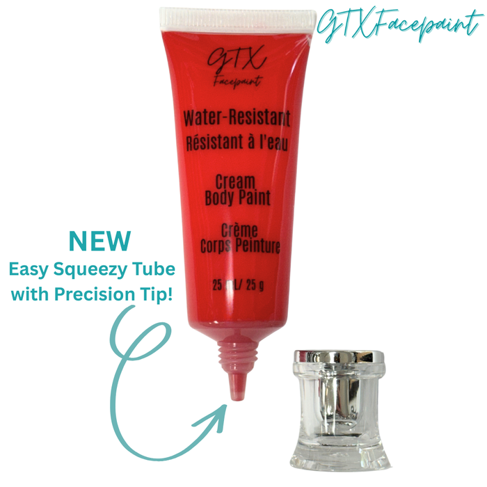 GTX Face Paint | Silicone Based Water Resistant Cream -  Rodeo Red  - 25ml Easy Squeezy Tube