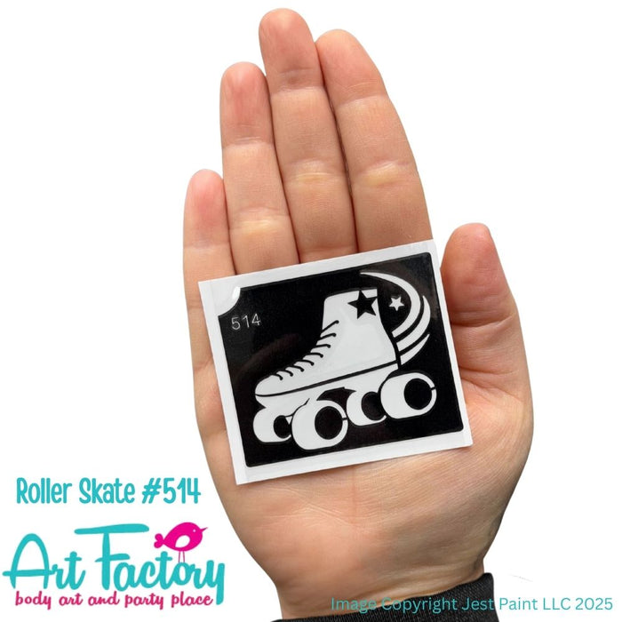 Art Factory | Glitter Tattoo Stencil - (514) Roller Skate - 5 Pack - #172