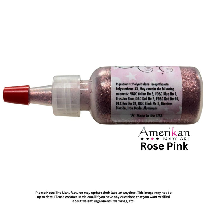 Amerikan Body Art | Face Paint Glitter Poof - Opaque Rose Pink (1/2oz)  #19