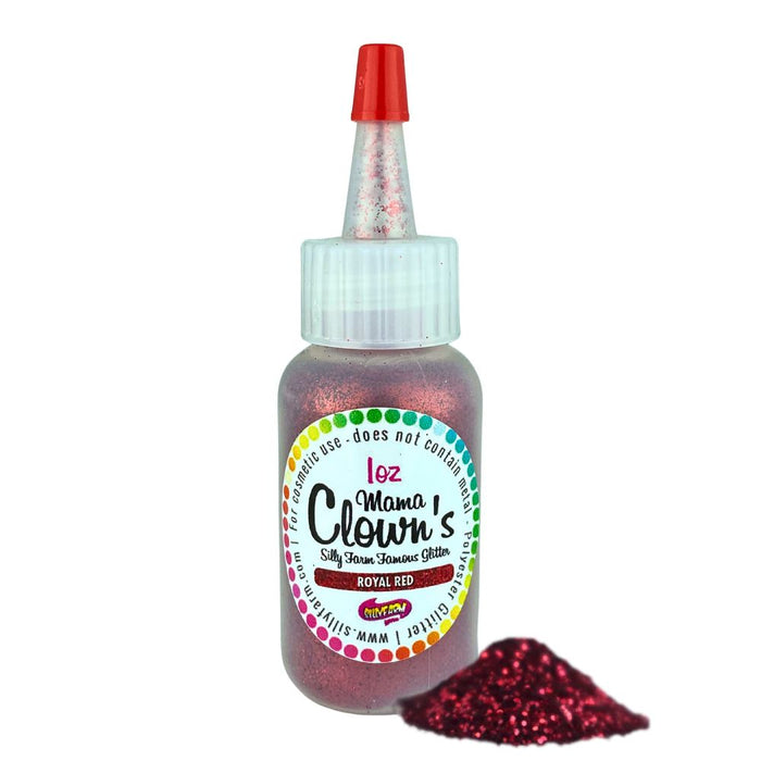 Mama Clown's Famous Glitter | Face Paint Glitter Poof -  Opaque Royal Red (1oz)