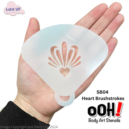 Ooh! Face Painting Stencil | LodieUp HEART Brush Strokes (SB04)