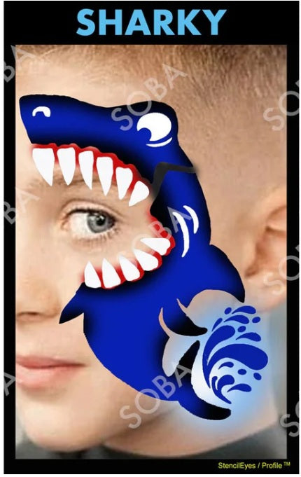 Stencil Eyes / Profiles - Face Painting Stencil - Sharky