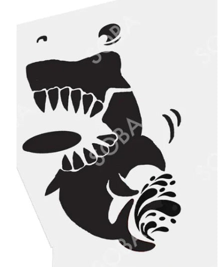 Stencil Eyes / Profiles - Face Painting Stencil - Sharky