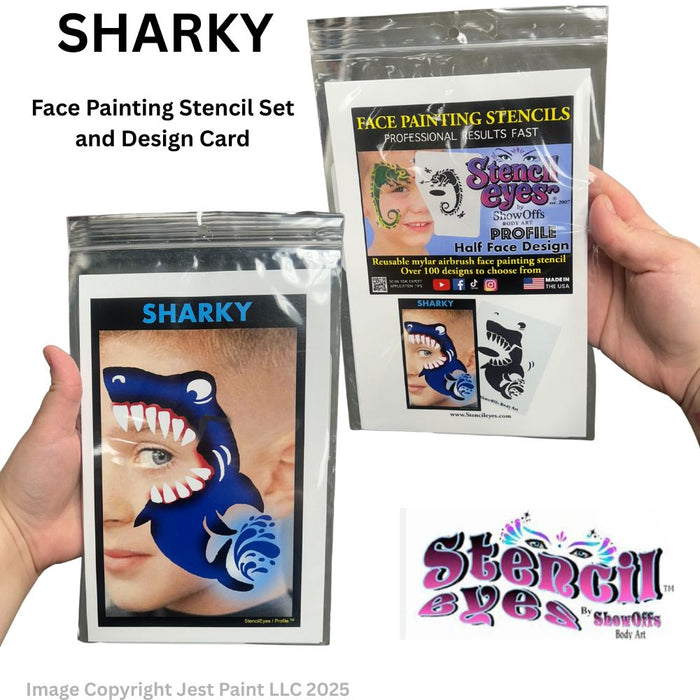 Stencil Eyes / Profiles - Face Painting Stencil - Sharky