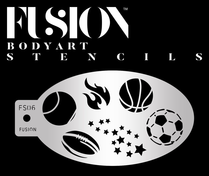 Fusion Body Art | Face Painting Stencil - Sport Stars FS06