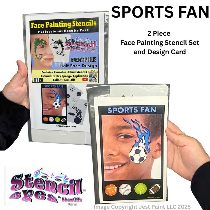 Stencil Eyes / Profiles - Face Painting Stencil - Sports Fan