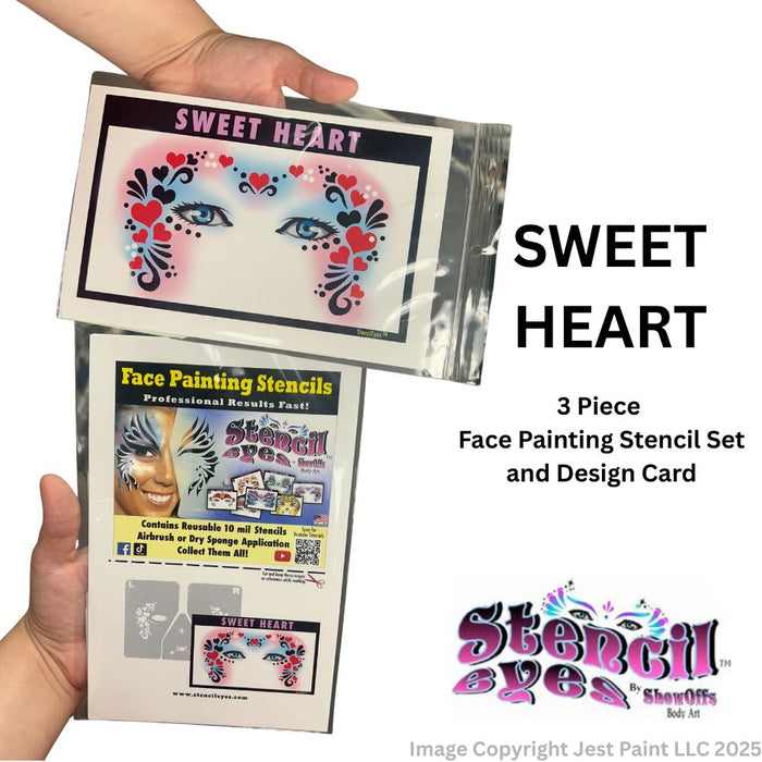 Stencil Eyes / Mask - Face Painting Stencil - Sweet Heart - Child Size