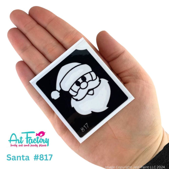 Art Factory | Glitter Tattoo Stencil - (817) Santa - 5 Pack - #8