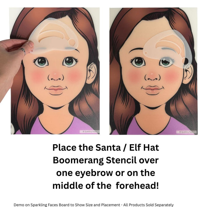 Art Factory | Boomerang Face Painting Stencil - Santa / Elf Hat (B042)