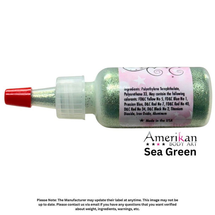 Amerikan Body Art | Face Painting Glitter Poof - Opaque Sea Green (1/2oz)  #8