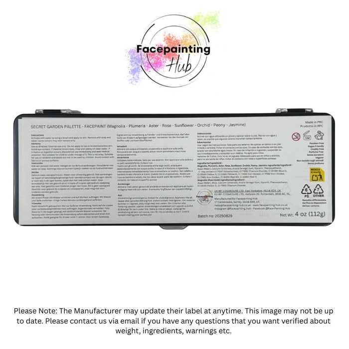 Facepainting Hub | Face Painting Palette |  SECRET GARDEN PALETTE  (8 x 14gr)
