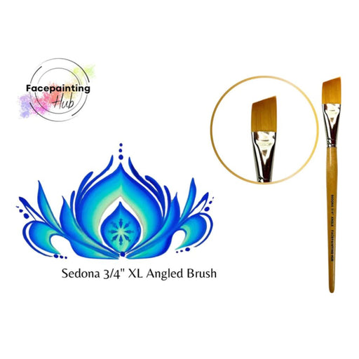 Face Painting Hub  | Face Painting Brush - Long Handle SEDONA XL - 3/4" Angle