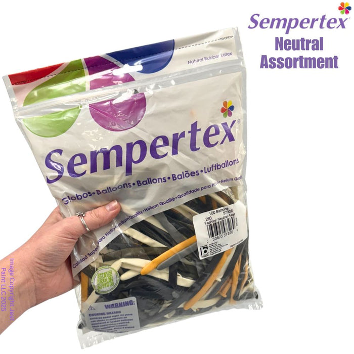 Sempertex Batallatex | Latex Twisting Balloons - 260S NEUTRAL Assortment - 100ct  (57326)