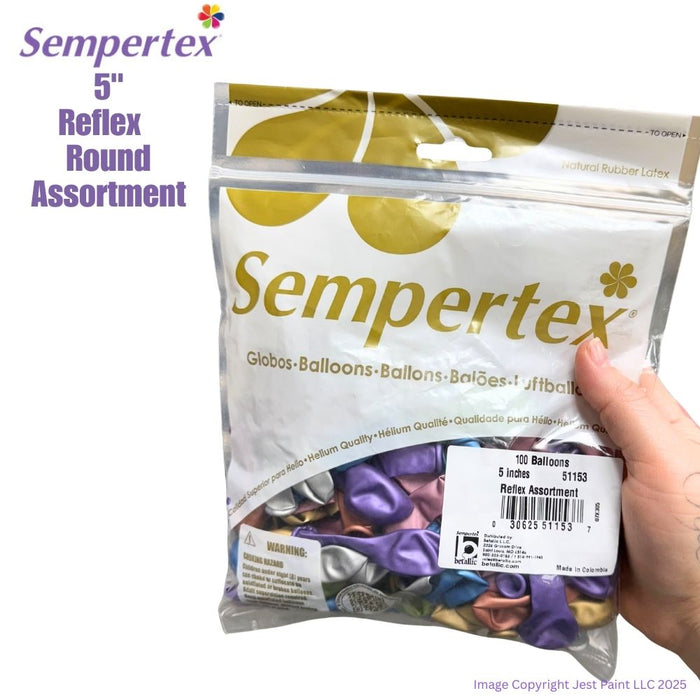 Sempertex Batallatex | Latex Balloons - 5" ROUND REFLEX Assortment - 100ct  (51153)