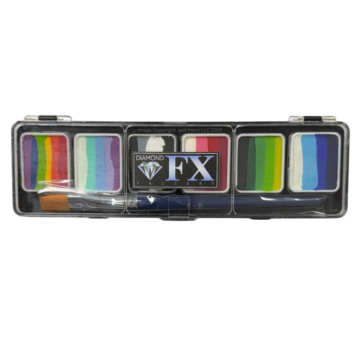 Diamond FX Face Paint | 6 x 6gr Split Cake Palette - Matte Colors - SHINE ( New Version)