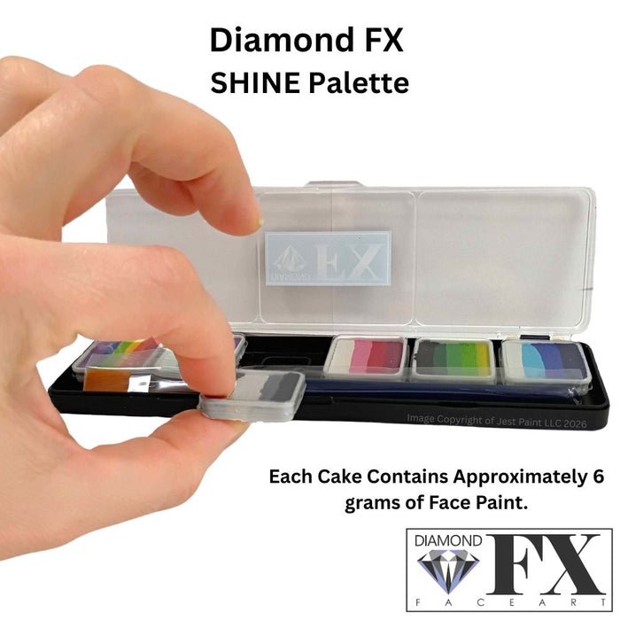 Diamond FX Face Paint | 6 x 6gr Split Cake Palette - Matte Colors - SHINE ( New Version)