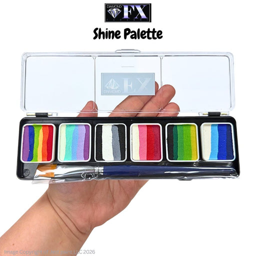 Diamond FX Face Paint | 6 x 6gr Split Cake Palette - Matte Colors - SHINE ( New Version)