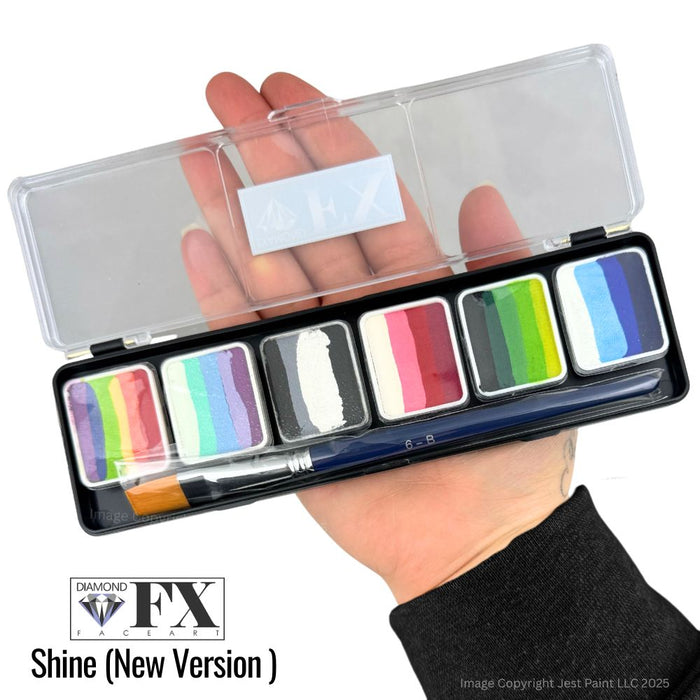 Diamond FX Face Paint | 6 x 6gr Split Cake Palette - Matte Colors - SHINE ( New Version)