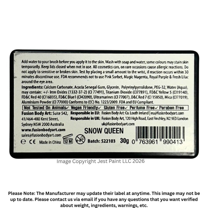 Fusion Body Art Face Paint - Split Cake | Snow Queen 30gr