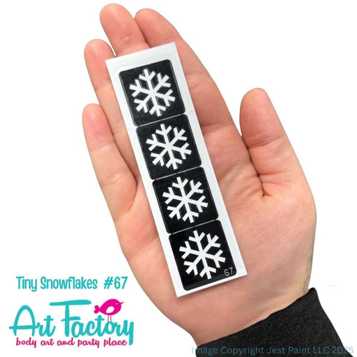 Art Factory | Glitter Tattoo Stencil - (67) Tiny Snowflakes Strip of 4 - 5 Pack - #100