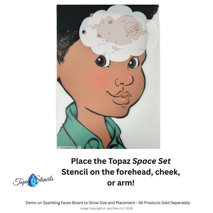Topaz Stencils | Face Painting Stencil - BIG Space Set (01246)