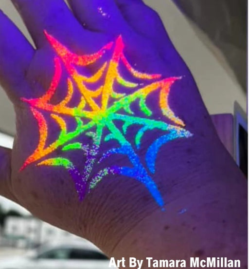 Art Factory | Glitter Tattoo Stencil - (160) Spiderweb - 5 Pack - #44