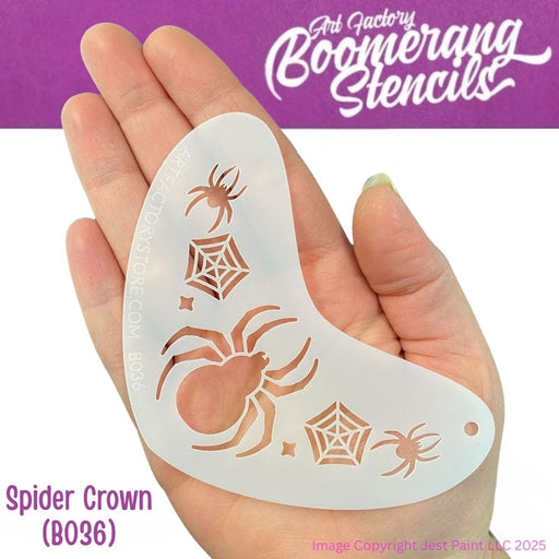 Art Factory | Boomerang Face Painting Stencil - Spider Crown (B036)