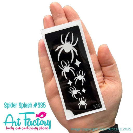 Art Factory | Glitter Tattoo Stencil - (335) Spider Splash - 5 Pack - #20