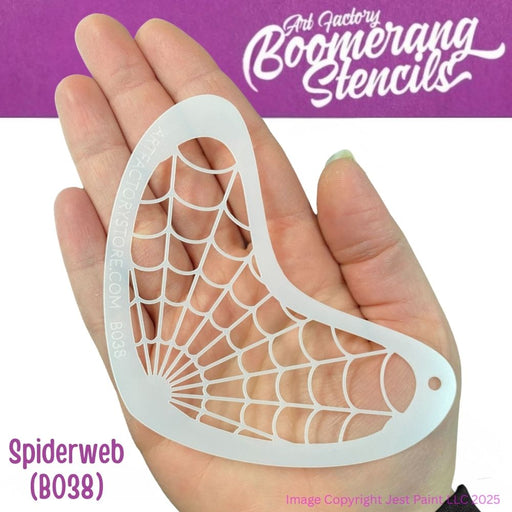 Art Factory | Boomerang Face Painting Stencil - Spiderweb (B038)