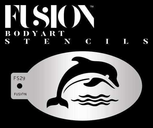 Fusion Body Art | Face Painting Stencil - Splashing Dolphin FS29