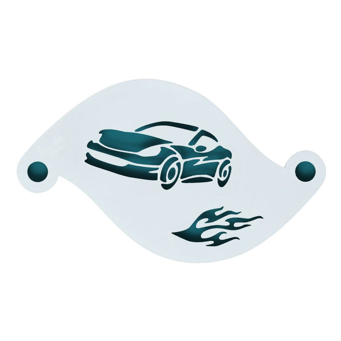 Superstar  | Face Painting Stencil - Sports  Car w/ Flames 77062