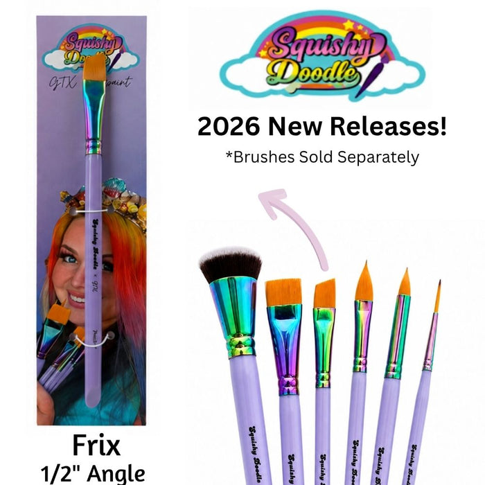 GTX | Face Painting Brush Designed by Squishy Doodle - FRIX 1/2" Angle