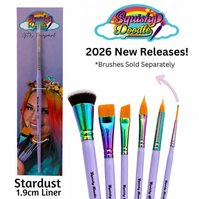 GTX | Face Painting  Brush Designed by Squishy Doodle - STARDUST 1.9cm Liner