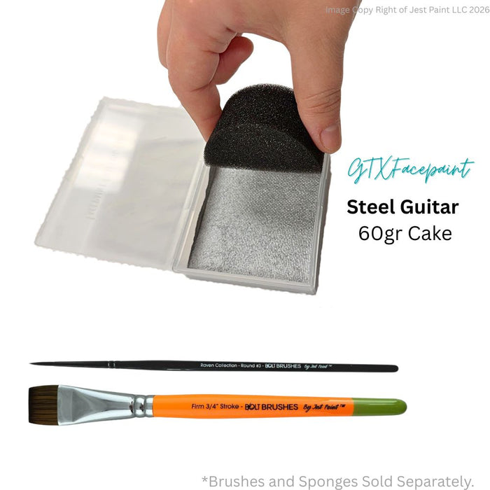 GTX Face Paint | Crafting Cake - Metallic Steel Guitar Silver  60gr