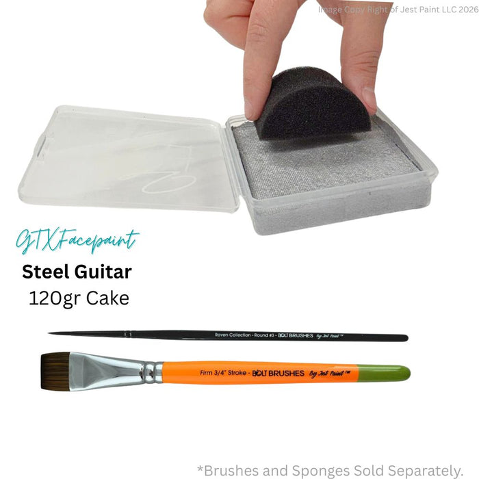 GTX Face Paint | Crafting Cake - Metallic Steel Guitar Silver 120gr