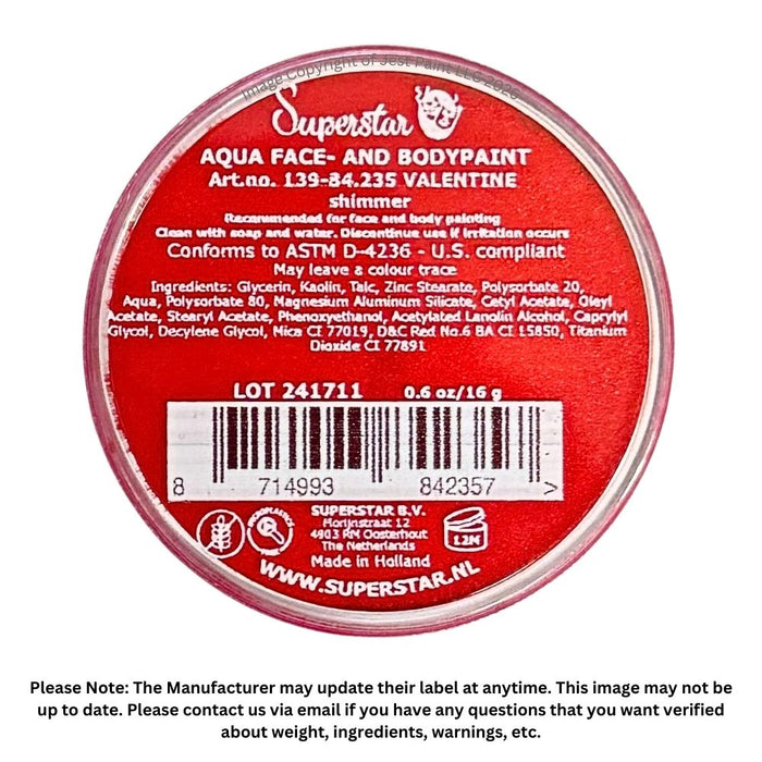 Superstar Face Paint | Valentine Shimmer (Velvet Red) 235 - 16gr