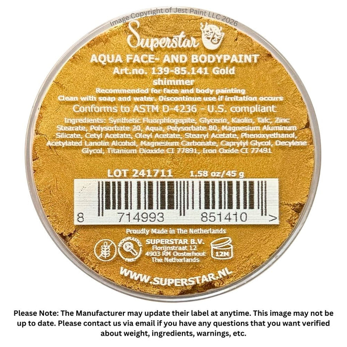 Superstar Face Paint | Gold Shimmer 141 - 45gr
