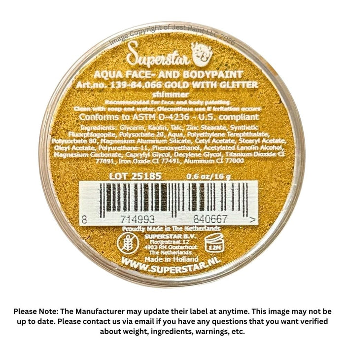 Superstar Face Paint | Gold with Glitter Shimmer 066 -16gr