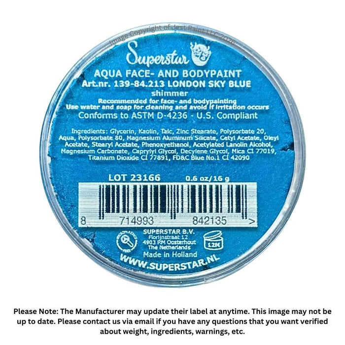 Superstar Face Paint | London Sky Blue Shimmer 213 - 16gr