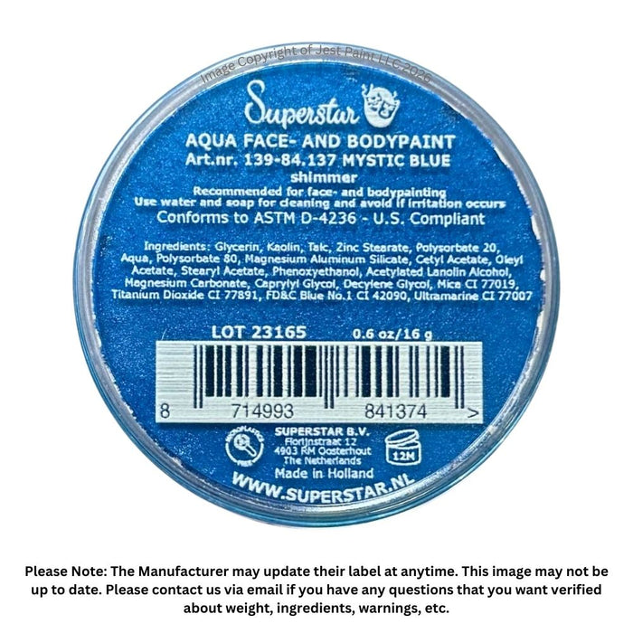 Superstar Face Paint | Mystic Blue Shimmer 137 - 16gr