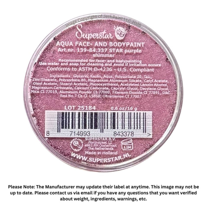 Superstar Face Paint | Star Purple Shimmer 337 - 16gr