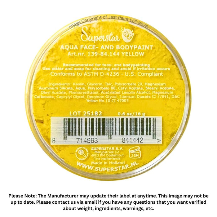 Superstar Face Paint | Yellow 144 - 16gr