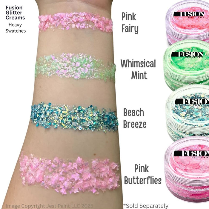 Fusion Body Art | Glitter Creams - PINK BUTTERFLIES 10mL