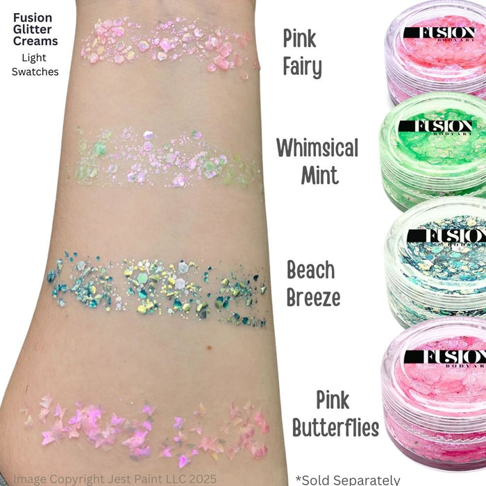 Fusion Body Art | Glitter Creams - PINK BUTTERFLIES 10mL