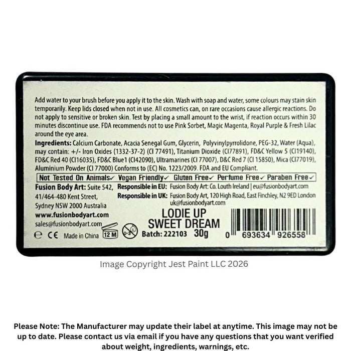 Fusion Body Art Face Paint | Split Cake | Sweet Dream by Lodie Up 30gr