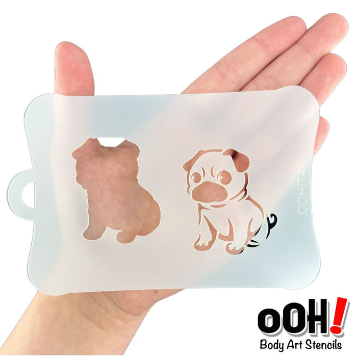 Ooh! Face Painting Stencil | PUG Puppy Dog (T49)