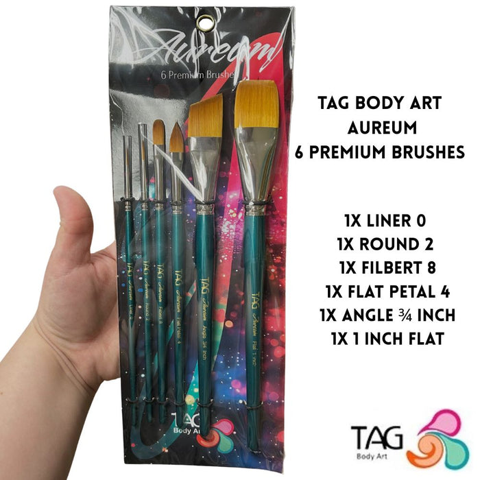 TAG | Face Painting Brushes - AUREUM Premium 6 Piece Basic Brush Set