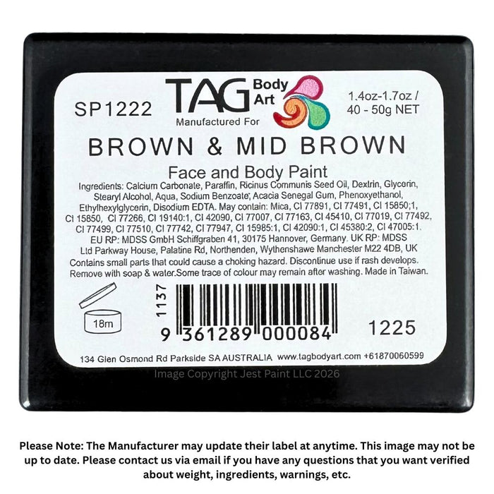 TAG Face Paint Split - Mid Brown and Brown 50gr   #12