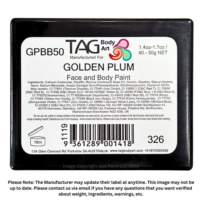 TAG Face Paint Split Cake - Pearl Golden Plum 50gr  #18